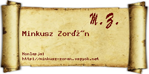 Minkusz Zorán névjegykártya